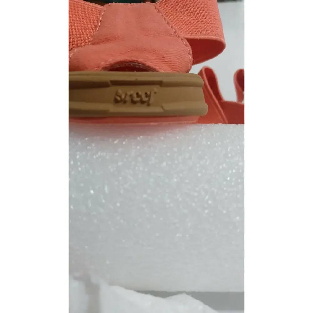 Reef Girls D-16 CLC Sandals Coral Brown Stretch Ankle Strap 3‎ k 4k New